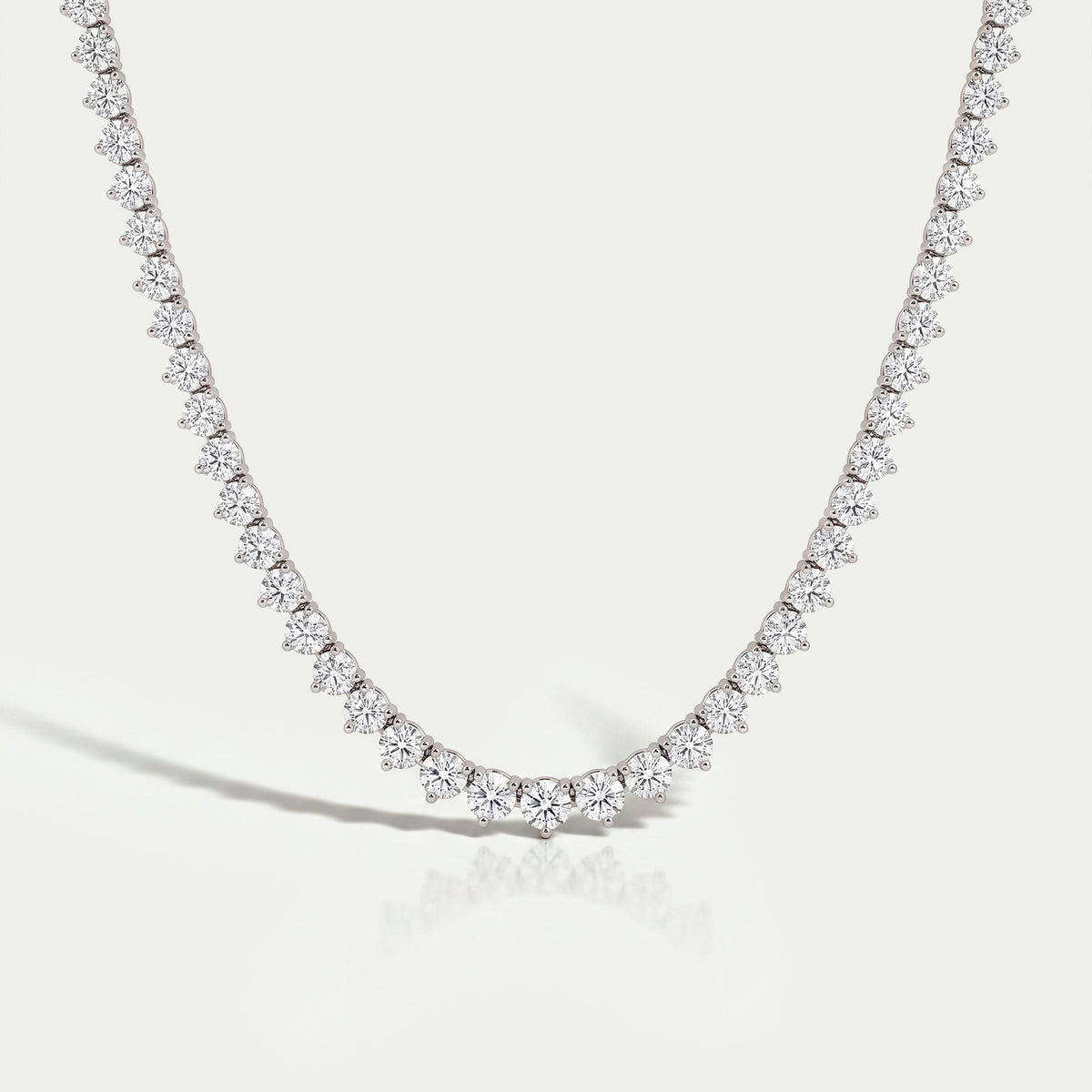 Graduated Brilliant Round Cut Tennis Necklace Necklaces