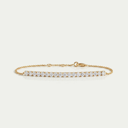 Round Cut Lab Diamond Half Tennis Bracelet Bracelet