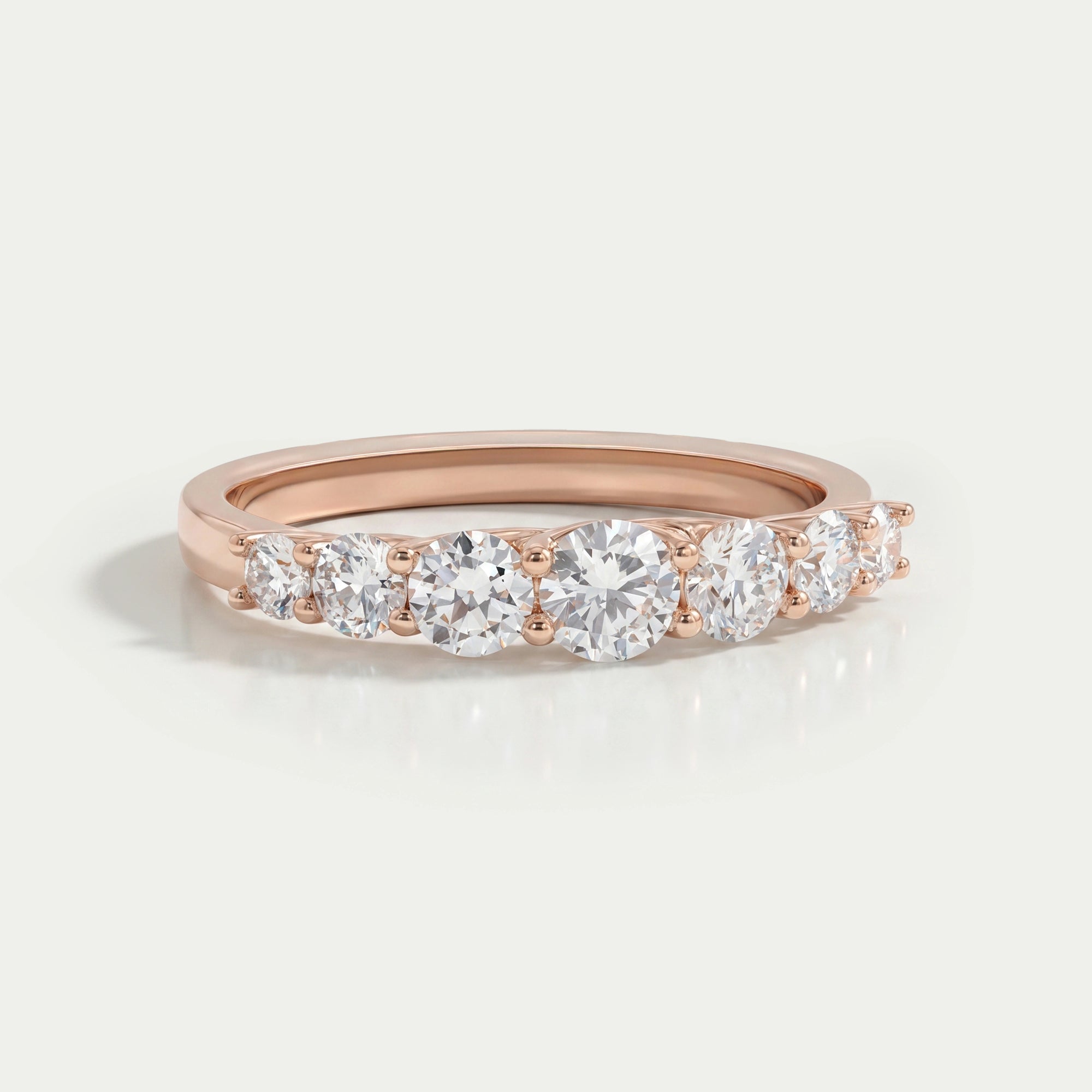 Round Cut Half Eternity Band Rings