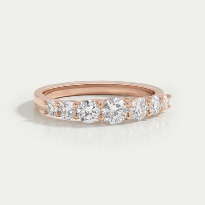 Round Cut Half Eternity Band Rings