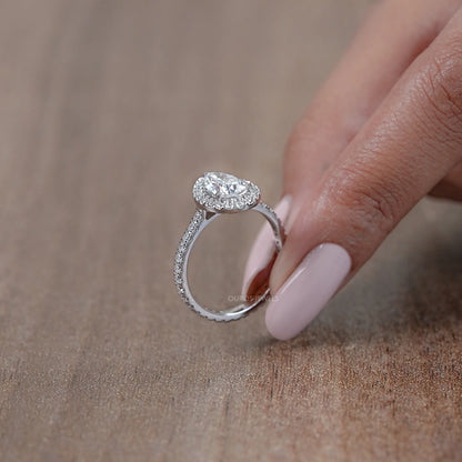 Pear Lab Diamond Halo Eternity Wedding Ring Ring