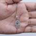 Sapphire And Lab Diamond Round Cut Hamsa Hand Men's Pendant Necklaces