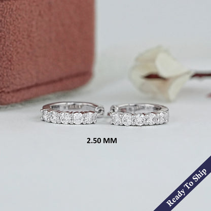 Round Lab Diamond Hoop Earrings