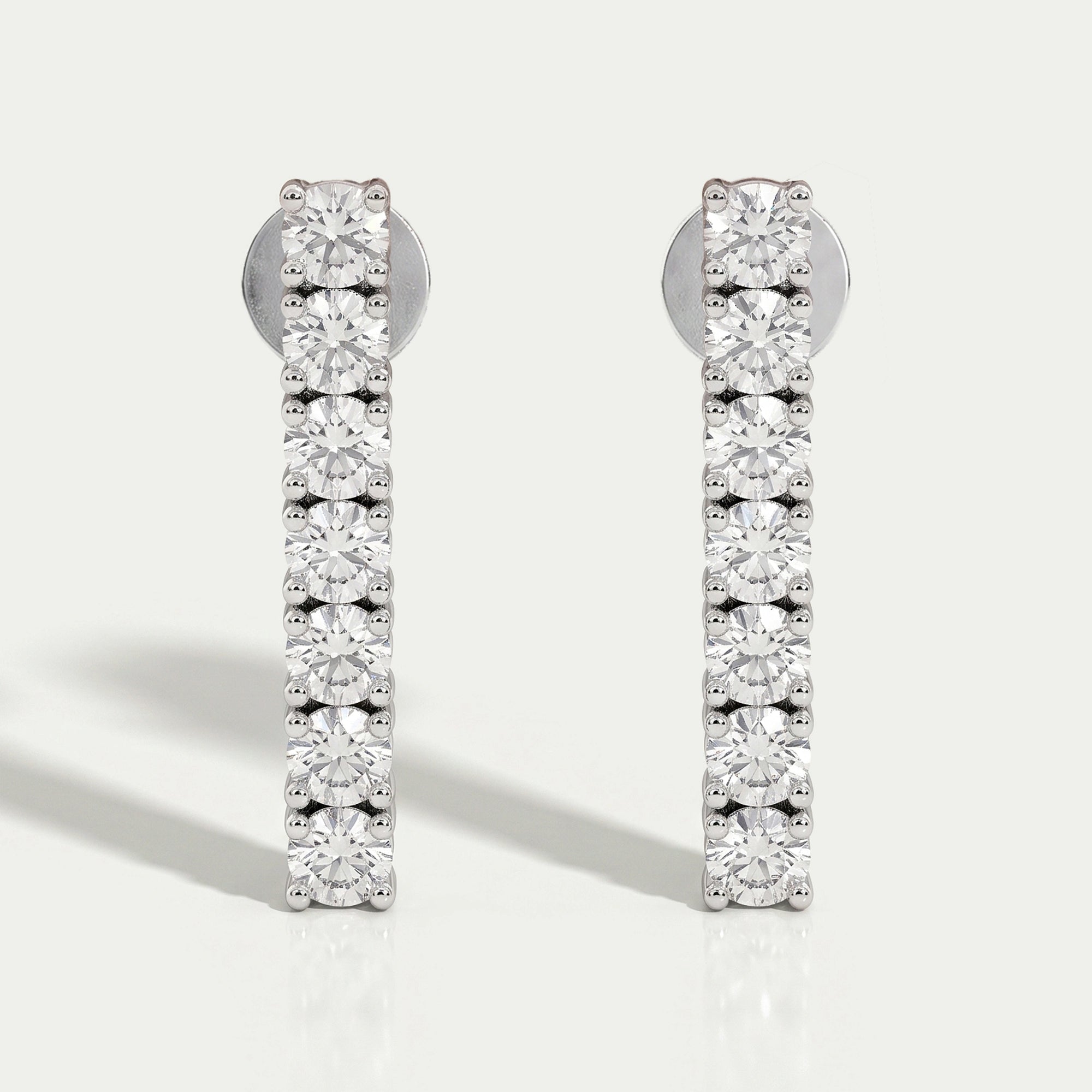 Round Lab Diamond Linear Drop Earring Earring