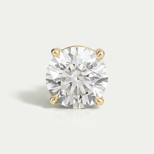 Round Cut Solitaire Stud Earrings For Men