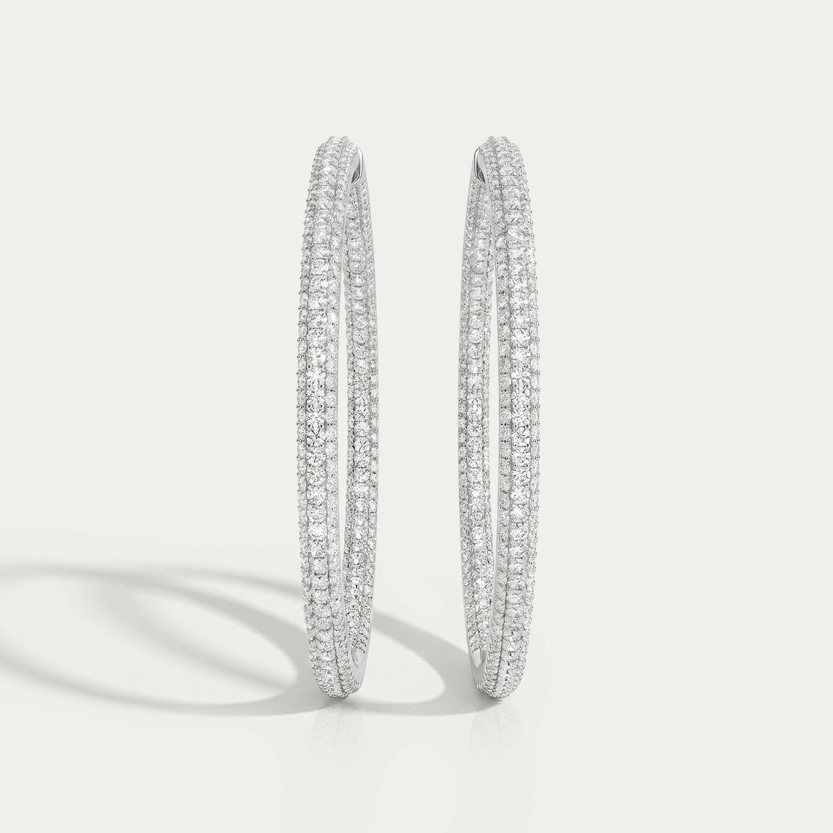 Micro Pave Round Diamond Hoop Earrings Earring