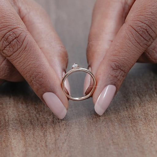 Round Lab Diamond Solitaire Engagement Ring