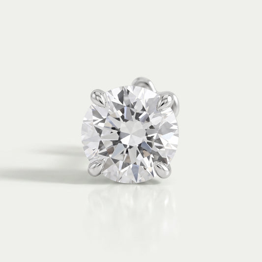 Single Round Lab Grown Diamond Stud Earrings