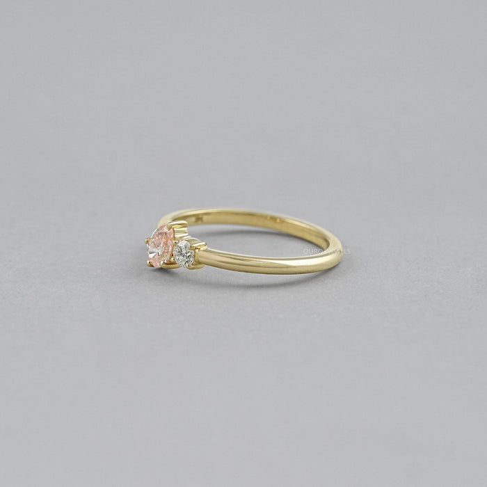 Pink Pear Lab Diamond Toi Et Moi Engagement Ring
