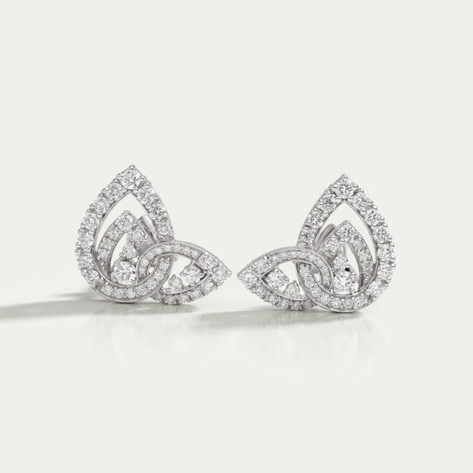 Round Cluster Diamond Clip On Back Earrings Earring