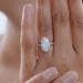 Oval Cut Solitaire Diamond With Accents Engagement Ring Rings