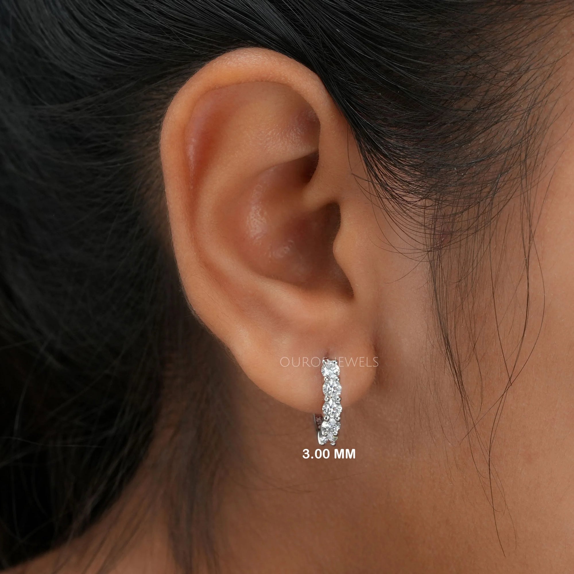 Round Lab Diamond Hoop Earrings