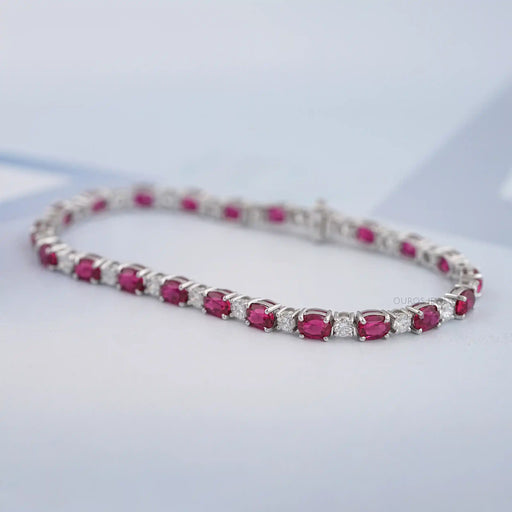 Ruby Oval Gemstone Bracelet