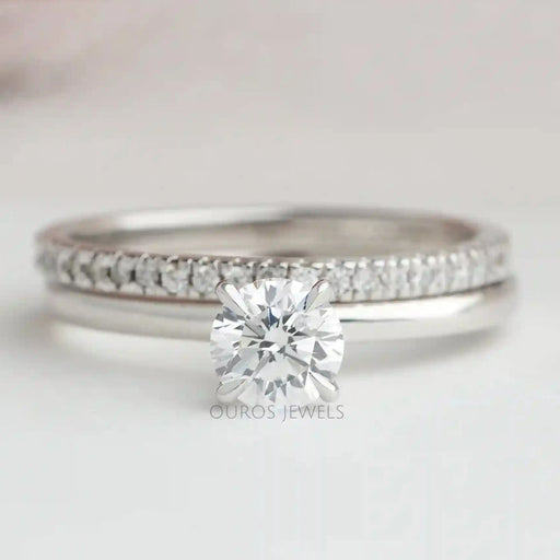 Round Cut Lab Grown Diamond Bridal Ring Set