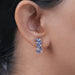 Sapphire Baguette And Round Diamond Drop Earrings