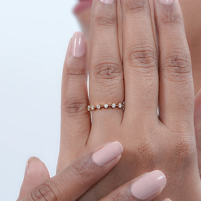 Seven Stone Round Lab Diamond Engagement Ring Rings