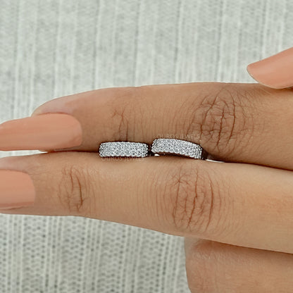 Round Lab Diamond Pave Set Huggie Earrings Earrings