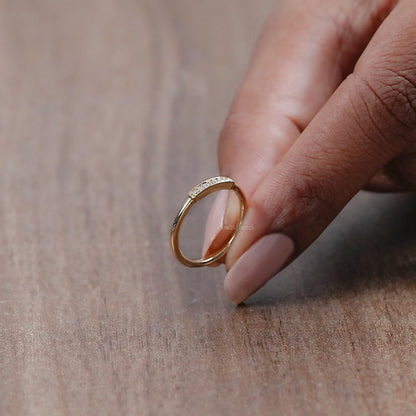 Round Lab Diamond Dainty Wedding Ring Rings