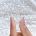 Round Lab Diamond Angel Wing Ring Ring