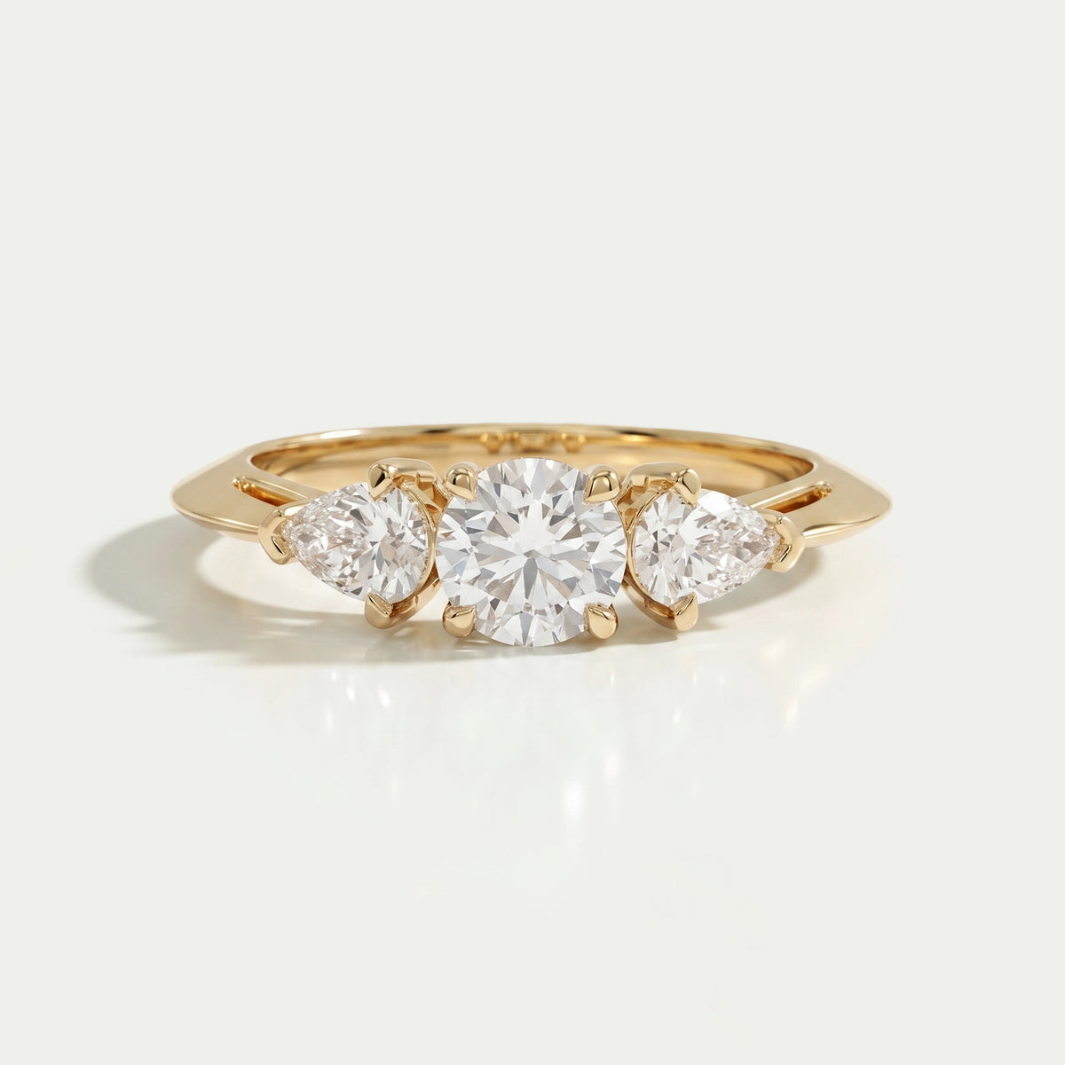 3 Stone Round Cut Lab Diamond Engagement Ring Rings