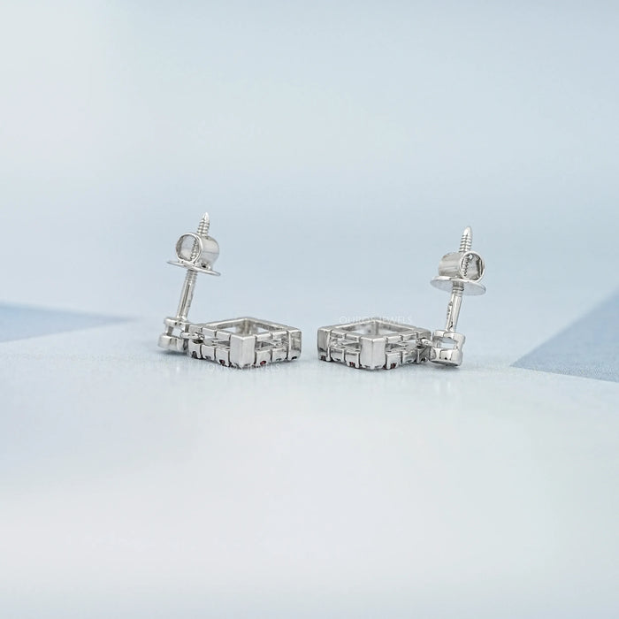 Bezel Set Round Ruby Gemstone Accent Drop Earrings Earring