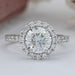 Round Cut Halo With Accent Diamond Engagement Ring
