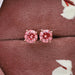 Pink Round Diamond Stud Earrings Earring