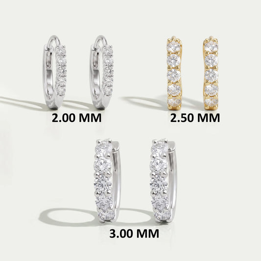 Round Cut Diamond Hoop Earrings Earring