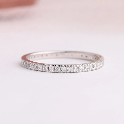 Round Cut Lab Grown Diamond Eternity Band Rings