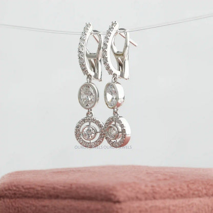 Round Cut Lab Grown Diamond Lever Back Earrings