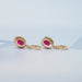 Ruby Oval Cut Halo Drop Dangle Earrings Earrings