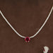 Ruby Heart And Round Diamond Tennis Necklace Necklaces