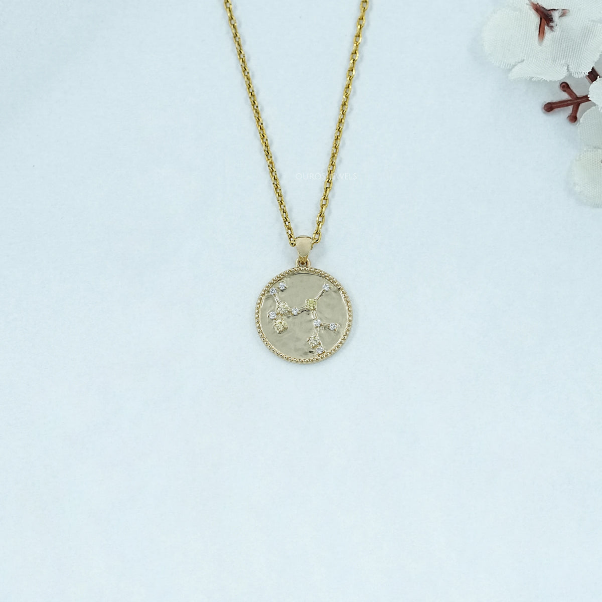Sagittarius Sign Zodiac Yellow Gemstone Pendant