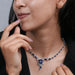 Sapphire Emerald Cut And Diamond Necklace Necklaces