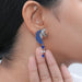 Sapphire Lab Gemstone Unicorn Antique Earrings