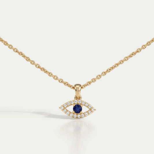 Birth Stone Evil Eye Lab Diamond Pendant