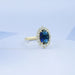 Sapphire Oval Gemstone Halo Engagement Ring Ring