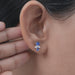 Sapphire Round And Pear Gemstone Stud Earrings Earrings