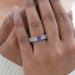 Sapphire Princess And Tapered Baguette Cut Half Eternity Band Rings