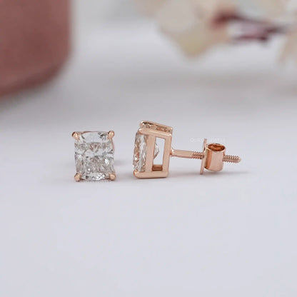 Elongated Cushion Cut Lab Grown Studs Earring