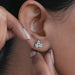 Three Stone Pear Cut Lab Diamond Stud Earrings Earrings