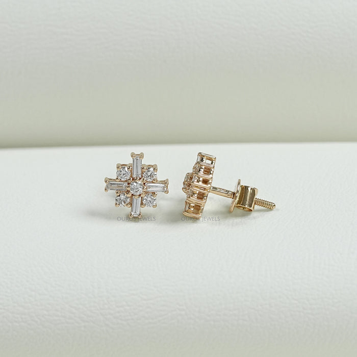 Antique Baguette Cut Lab Diamond Earrings Earring