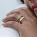 Gold Double Domed Open Cuff Ring