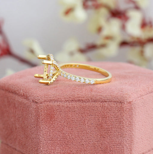 Semi Mount Solitaire Accent Engagement Ring Ring