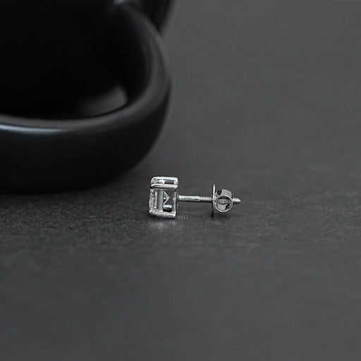 Princess Cut Solitaire Stud Earrings For Men Earring