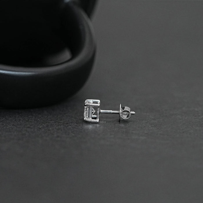 Princess Cut Solitaire Stud Earrings For Men Earring