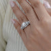 Square Old Mine Cushion Cut Five Stone Halo Engagement Ring Rings