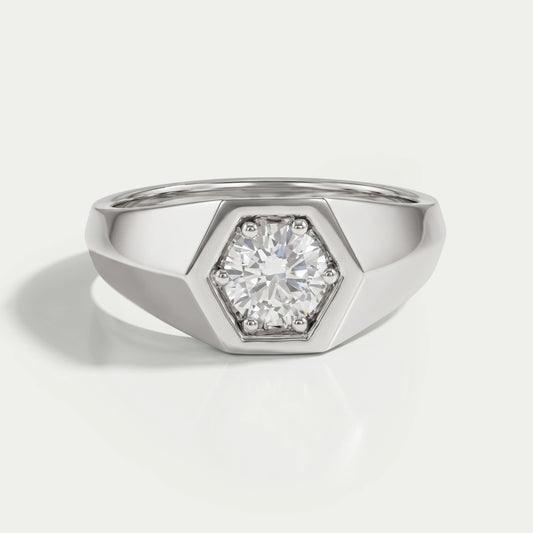 Round Cut Single Diamond  Ring For Men's