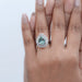 Aquamarine Pear Gemstone Double Halo Engagement Ring