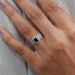 Black Emerald Cut Accent Diamond Engagement Ring Rings